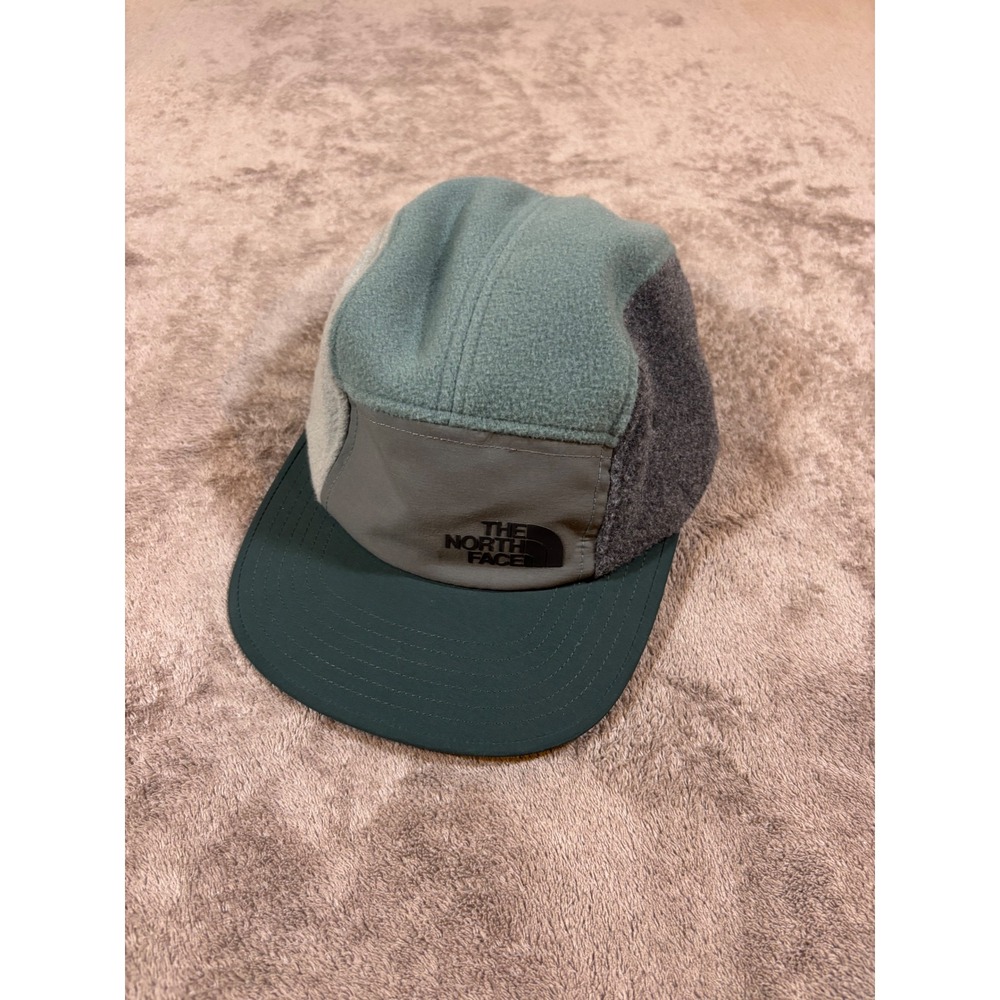 The North Face Fleece Colorblock 5 Panel Camper Hat Unisex Grey Green Adjustable